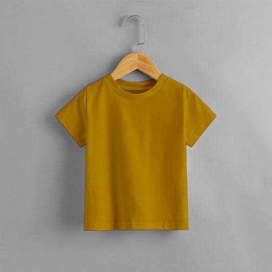 KIDS PLAIN MUSTARD T SHIRT