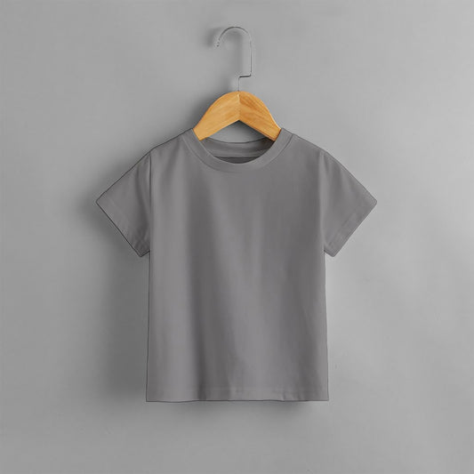 KIDS PLAIN S GREY T SHIRT